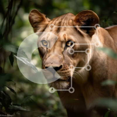 Intra Συλλεκτικό Ξύλινο Παζλ Plywood 4mm - Όμορφη εικόνα μιας λέαινας στη ζούγκλα Σε Ξύλινο Κουτί - Διαστάσεις: 10x10 cm – 25 κομμάτια - Image 1