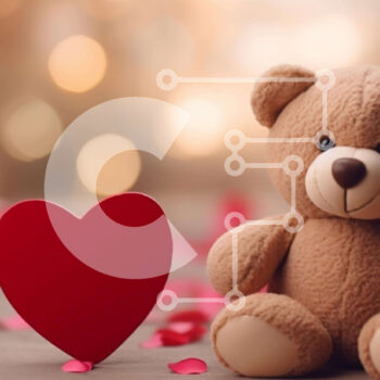 Intra Συλλεκτικό Ξύλινο Παζλ Plywood  4mm - Αρκουδάκι και κόκκινα τριαντάφυλλα Σε Ξύλινο Κουτί - Διαστάσεις Puzzle: 10x10 cm – 25 κομμάτια - Image 1