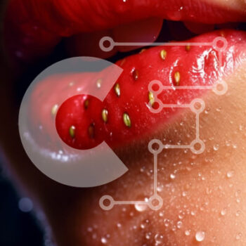 Intra Συλλεκτικό Ξύλινο Παζλ Plywood  4mm - Όμορφη κοντινή φωτογραφία με τα χείλη που έχουν φουσκώσει με σταγονίδια νερού Σε Ξύλινο Κουτί - Διαστάσεις Puzzle: 10x10 cm – 25 κομμάτια - Image 1