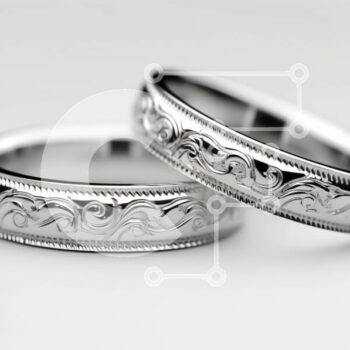 Intra Συλλεκτικό Ξύλινο Παζλ Plywood  4mm - Όμορφες βέρες με χαραγμένο λουλουδάτο σχέδιο Σε Ξύλινο Κουτί - Διαστάσεις Puzzle: 10x10 cm – 25 κομμάτια - Image 1