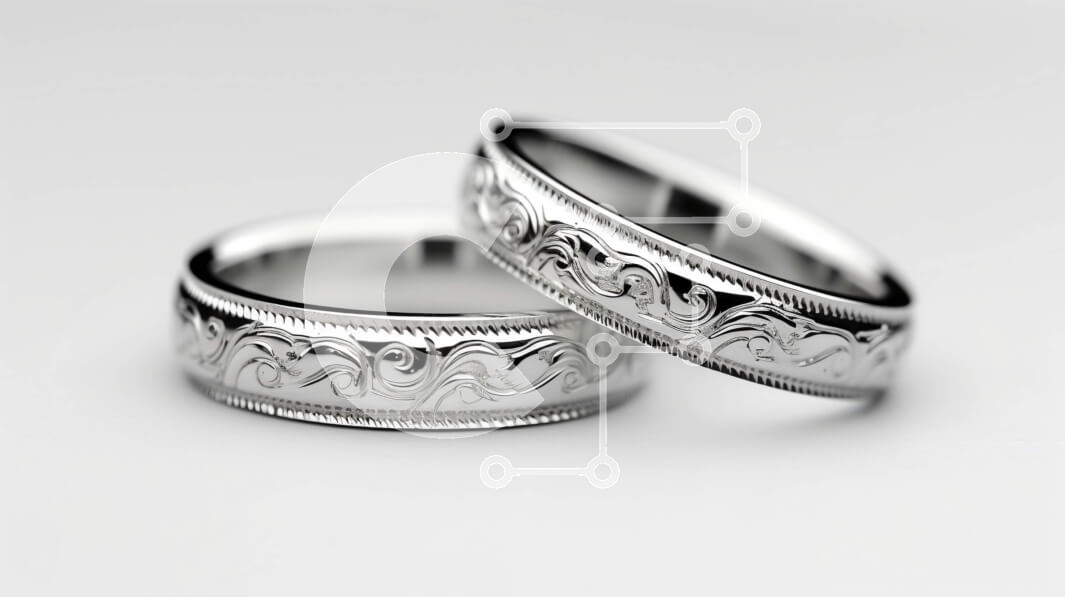 Intra Συλλεκτικό Ξύλινο Παζλ Plywood  4mm - Όμορφες βέρες με χαραγμένο λουλουδάτο σχέδιο Σε Ξύλινο Κουτί - Διαστάσεις Puzzle: 10x10 cm – 25 κομμάτια