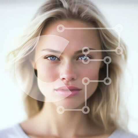 Intra Συλλεκτικό Ξύλινο Παζλ Plywood 4mm - Πορτρέτο μιας όμορφης ξανθιάς γυναίκας με μπλε μάτια Σε Ξύλινο Κουτί - Διαστάσεις Puzzle: 10x10 cm – 25 κομμάτια - Image 1