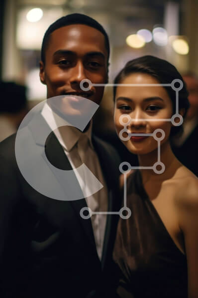 Intra Συλλεκτικό Ξύλινο Παζλ Plywood  4mm - Επίσημο πορτρέτο ενός νεαρού ζευγαριού με κοστούμια Σε Ξύλινο Κουτί - Διαστάσεις Puzzle: 10x10 cm – 25 κομμάτια