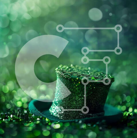 Intra Συλλεκτικό Ξύλινο Παζλ Plywood 4mm - Πράσινο γκλίτερ καπέλο για τον εορτασμό του Αγίου Πατρικίου Σε Ξύλινο Κουτί - Διαστάσεις: 10x10 cm – 25 κομμάτια - Image 1