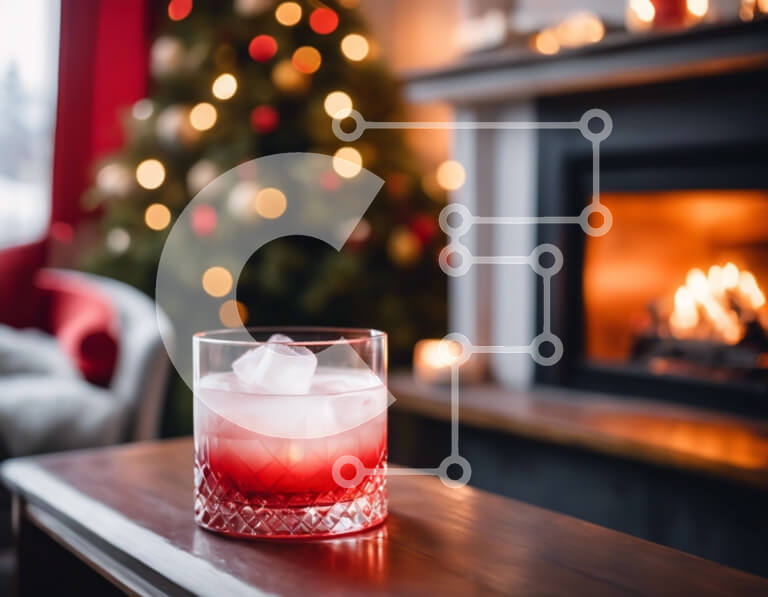 Intra Συλλεκτικό Ξύλινο Παζλ Plywood  4mm - Ζεστό χριστουγεννιάτικο τζάκι με κόκκινο ποτό και κεριά Σε Ξύλινο Κουτί - Διαστάσεις Puzzle: 10x10 cm – 25 κομμάτια