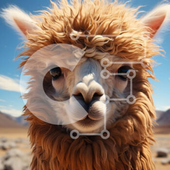 Intra Συλλεκτικό Ξύλινο Παζλ Plywood  4mm - Αξιολάτρευτη εικόνα ενός περίεργου αλπακά σε μια βραχώδη έρημο Σε Ξύλινο Κουτί - Διαστάσεις: 10x10 cm – 25 κομμάτια - Image 1