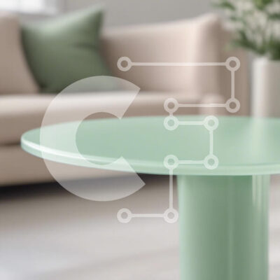 Intra Συλλεκτικό Ξύλινο Παζλ Plywood  4mm - Στρογγυλό πράσινο τραπεζάκι σαλονιού στο άνετο σαλόνι Σε Ξύλινο Κουτί - Διαστάσεις Puzzle: 10x10 cm – 25 κομμάτια - Image 1