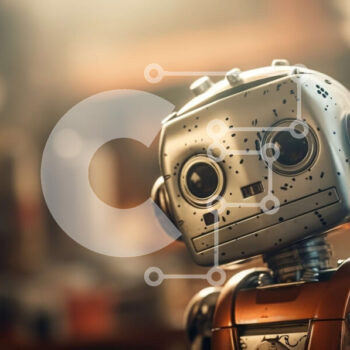 Intra Συλλεκτικό Ξύλινο Παζλ Plywood  4mm - Ρετρό ρομπότ που στέκεται σε ένα εργαστήριο με το φως του ήλιου Σε Ξύλινο Κουτί - Διαστάσεις Puzzle: 10x10 cm – 25 κομμάτια - Image 1