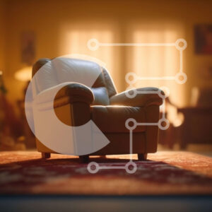 Intra Συλλεκτικό Ξύλινο Παζλ Plywood  4mm - Άνετο σαλόνι με καφέ δερμάτινη καρέκλα και κόκκινο χαλί Σε Ξύλινο Κουτί - Διαστάσεις Puzzle: 10x10 cm – 25 κομμάτια