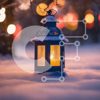 Intra Συλλεκτικό Ξύλινο Παζλ Plywood  4mm - Χειμερινό φανάρι στο χιόνι Σε Ξύλινο Κουτί - Διαστάσεις Puzzle: 10x10 cm – 25 κομμάτια - Image 1