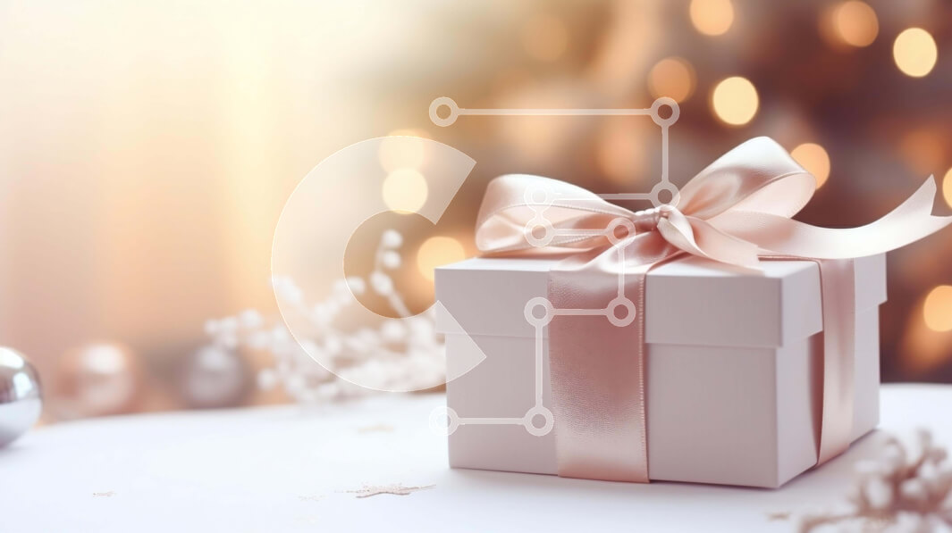 Intra Συλλεκτικό Ξύλινο Παζλ Plywood  4mm - Λευκό κουτί δώρου με ροζ κορδέλα και στολίδια Σε Ξύλινο Κουτί - Διαστάσεις: 10x10 cm – 25 κομμάτια