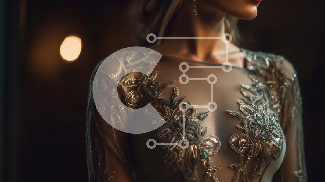 Intra Συλλεκτικό Ξύλινο Παζλ Plywood  4mm - Κομψή φωτογραφία γυναίκας με ασημί φόρεμα με κέντημα Σε Ξύλινο Κουτί - Διαστάσεις Puzzle: 10x10 cm – 25 κομμάτια