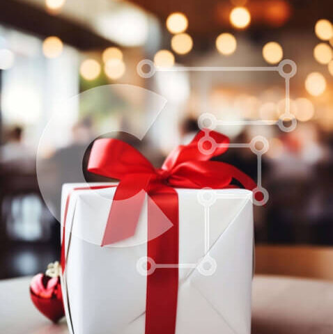 Intra Συλλεκτικό Ξύλινο Παζλ Plywood 4mm - Λευκό κουτί δώρου με κόκκινη κορδέλα σε τραπέζι Σε Ξύλινο Κουτί - Διαστάσεις: 10x10 cm – 25 κομμάτια - Image 1