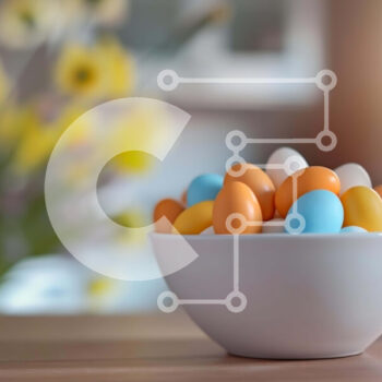 Intra Συλλεκτικό Ξύλινο Παζλ Plywood  4mm - Πολύχρωμη καραμέλα σε λευκό μπολ με λουλούδια Σε Ξύλινο Κουτί - Διαστάσεις Puzzle: 10x10 cm – 25 κομμάτια - Image 1