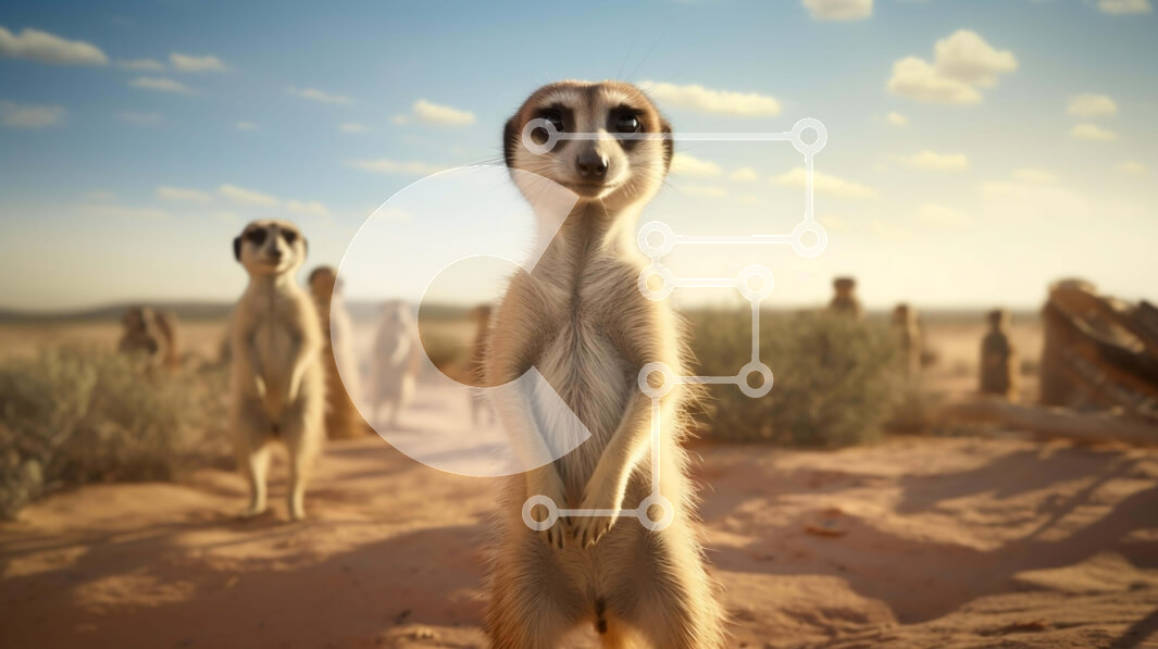 Intra Συλλεκτικό Ξύλινο Παζλ Plywood  4mm - Ομάδα Meerkats στην έρημο Σε Ξύλινο Κουτί - Διαστάσεις: 10x10 cm – 25 κομμάτια