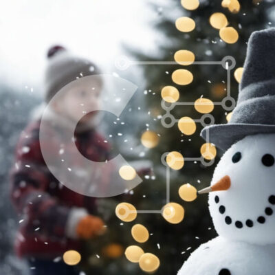 Intra Συλλεκτικό Ξύλινο Παζλ Plywood 4mm - Χιονάνθρωπος και χριστουγεννιάτικο δέντρο με πολύχρωμα φώτα και στολίδια Σε Ξύλινο Κουτί - Διαστάσεις: 10x10 cm – 25 κομμάτια - Image 1