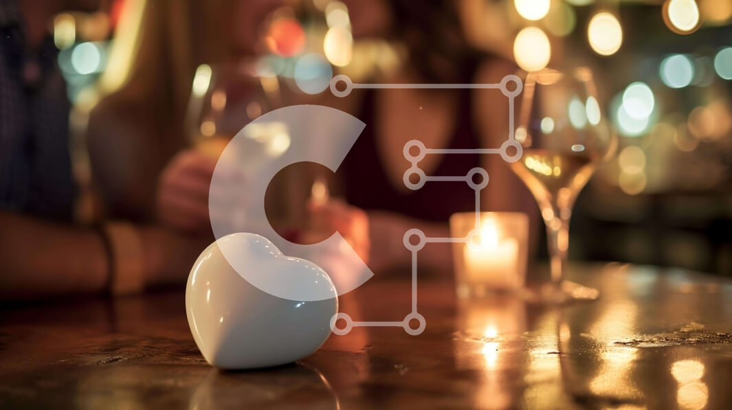 Intra Συλλεκτικό Ξύλινο Παζλ Plywood  4mm - Ζευγάρι που απολαμβάνει ένα ρομαντικό δείπνο με κρασί και κεριά Σε Ξύλινο Κουτί - Διαστάσεις Puzzle: 10x10 cm – 25 κομμάτια