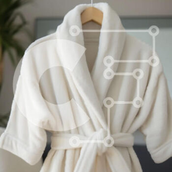 Intra Συλλεκτικό Ξύλινο Παζλ Plywood  4mm - Λευκό μπουρνούζι που κρέμεται μπροστά από το παράθυρο Σε Ξύλινο Κουτί - Διαστάσεις Puzzle: 10x10 cm – 25 κομμάτια - Image 1