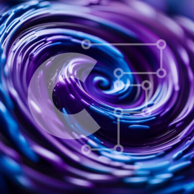 Intra Συλλεκτικό Ξύλινο Παζλ Plywood  4mm - Οπτικά εντυπωσιακός μπλε και μοβ στροβιλισμός σε σκούρο φόντο Σε Ξύλινο Κουτί - Διαστάσεις Puzzle: 10x10 cm – 25 κομμάτια - Image 1