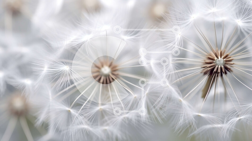 Intra Συλλεκτικό Ξύλινο Παζλ Plywood  4mm - Κοντινό πλάνο σπόρων λευκής πικραλίδας που επιπλέουν στον αέρα Σε Ξύλινο Κουτί - Διαστάσεις: 10x10 cm – 25 κομμάτια