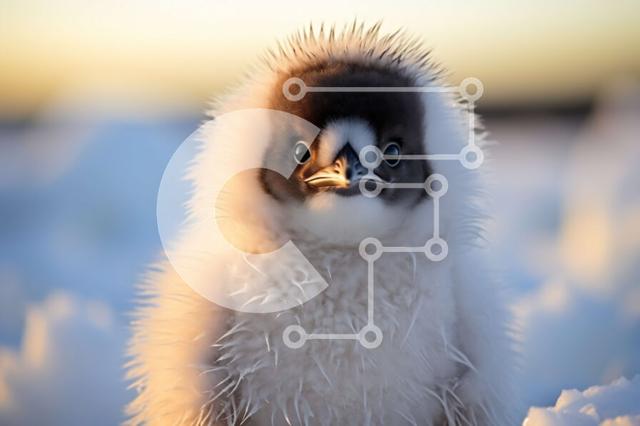 Intra Συλλεκτικό Ξύλινο Παζλ Plywood  4mm - Χαριτωμένο λευκό πουλί που στέκεται στο χιόνι Σε Ξύλινο Κουτί - Διαστάσεις: 10x10 cm – 25 κομμάτια