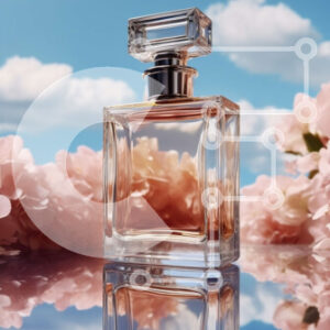 Intra Συλλεκτικό Ξύλινο Παζλ Plywood  4mm - Όμορφη εικόνα ροζ μπουκαλιού αρώματος με λουλούδια Σε Ξύλινο Κουτί - Διαστάσεις Puzzle: 10x10 cm – 25 κομμάτια