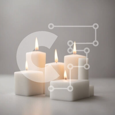 Intra Συλλεκτικό Ξύλινο Παζλ Plywood 4mm - Ομάδα αναμμένων λευκών κεριών σε ένα τραπέζι Σε Ξύλινο Κουτί - Διαστάσεις Puzzle: 10x10 cm – 25 κομμάτια - Image 1