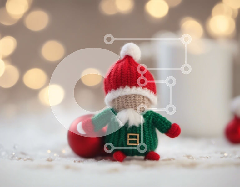 Intra Συλλεκτικό Ξύλινο Παζλ Plywood  4mm - Κροσέ κούκλα Άγιου Βασίλη σε διακοσμητική μπάλα Σε Ξύλινο Κουτί - Διαστάσεις: 10x10 cm – 25 κομμάτια