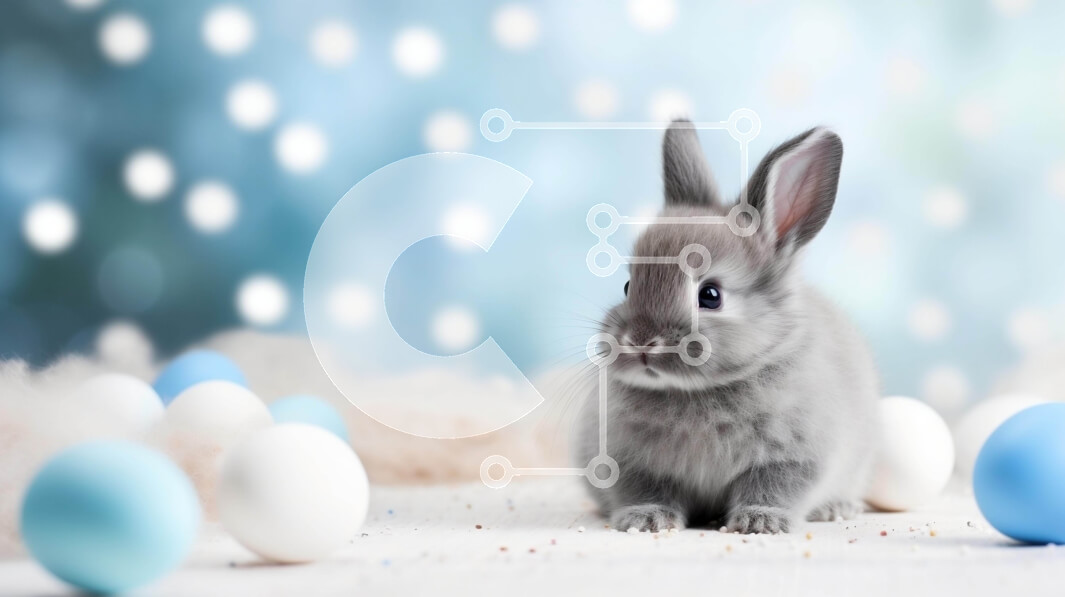 Intra Συλλεκτικό Ξύλινο Παζλ Plywood  4mm - Πασχαλινό λαγουδάκι με αυγά και διακοσμητικά Σε Ξύλινο Κουτί - Διαστάσεις: 10x10 cm – 25 κομμάτια