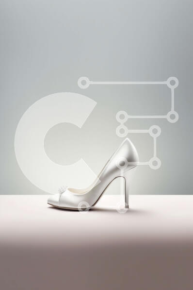 Intra Συλλεκτικό Ξύλινο Παζλ Plywood  4mm - Κομψό και μοντέρνο λευκό ψηλοτάκουνο παπούτσι με ρυθμιζόμενο λουρί στον αστράγαλο Σε Ξύλινο Κουτί - Διαστάσεις Puzzle: 10x10 cm – 25 κομμάτια