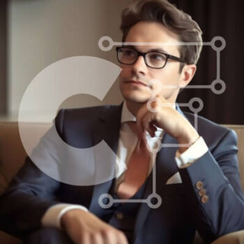 Intra Συλλεκτικό Ξύλινο Παζλ Plywood  4mm - Κομψός άνδρας που χαλαρώνει σε έναν καναπέ σε ένα αμυδρά φωτισμένο σαλόνι Σε Ξύλινο Κουτί - Διαστάσεις Puzzle: 10x10 cm – 25 κομμάτια - Image 1