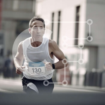 Intra Συλλεκτικό Ξύλινο Παζλ Plywood  4mm - Μαραθωνοδρόμος με φόντο το αστικό τοπίο Σε Ξύλινο Κουτί - Διαστάσεις Puzzle: 10x10 cm – 25 κομμάτια - Image 1