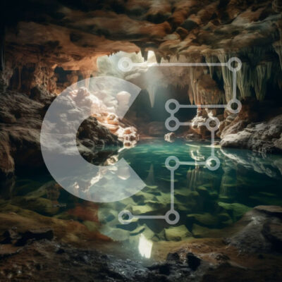 Intra Συλλεκτικό Ξύλινο Παζλ Plywood  4mm - Θεαματική υπόγεια σπηλιά με κρυστάλλινη τιρκουάζ πισίνα Σε Ξύλινο Κουτί - Διαστάσεις: 10x10 cm – 25 κομμάτια - Image 1