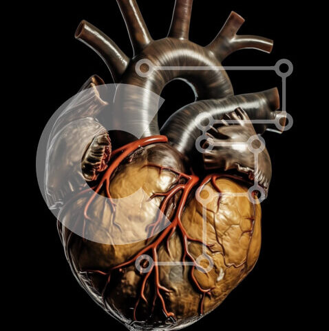 Intra Συλλεκτικό Ξύλινο Παζλ Plywood 4mm - Ασπρόμαυρη εικόνα μιας μεταλλικής ανθρώπινης καρδιάς με ρέον υγρό Σε Ξύλινο Κουτί - Διαστάσεις Puzzle: 10x10 cm – 25 κομμάτια - Image 1