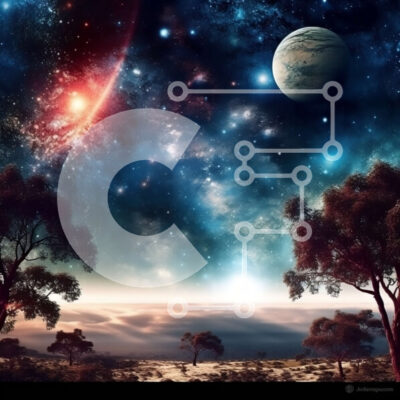 Intra Συλλεκτικό Ξύλινο Παζλ Plywood  4mm - Αιθέρια εικόνα του νυχτερινού ουρανού με αστέρια και δέντρα Σε Ξύλινο Κουτί - Διαστάσεις: 10x10 cm – 25 κομμάτια - Image 1