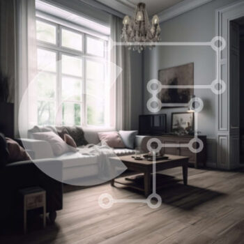 Intra Συλλεκτικό Ξύλινο Παζλ Plywood  4mm - Κομψό σαλόνι με γκρι τοίχους και φυσικό φως Σε Ξύλινο Κουτί - Διαστάσεις Puzzle: 10x10 cm – 25 κομμάτια - Image 1