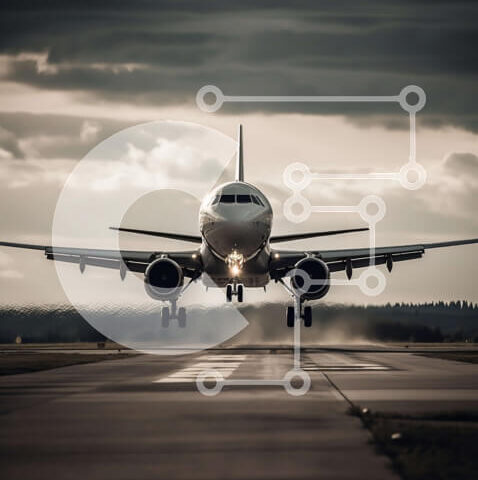 Intra Συλλεκτικό Ξύλινο Παζλ Plywood  4mm - Αεροπλάνο που απογειώνεται κάτω από συννεφιασμένους ουρανούς Σε Ξύλινο Κουτί - Διαστάσεις Puzzle: 10x10 cm – 25 κομμάτια - Image 1