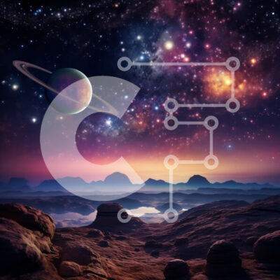 Intra Συλλεκτικό Ξύλινο Παζλ Plywood  4mm - Δονούμενη εικόνα του νυχτερινού ουρανού με ορατό τον Κρόνο Σε Ξύλινο Κουτί - Διαστάσεις: 10x10 cm – 25 κομμάτια - Image 1