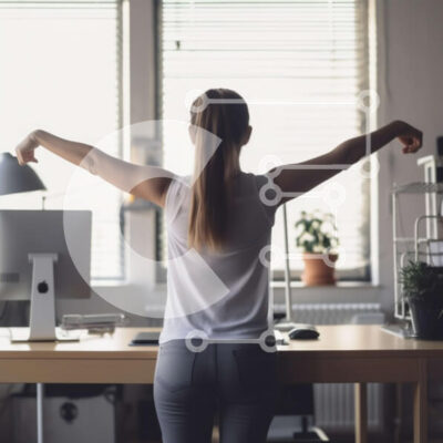 Intra Συλλεκτικό Ξύλινο Παζλ Plywood  4mm - Αποφασισμένη γυναίκα που εργάζεται στο γραφείο της στο γραφείο με θέα στον ορίζοντα της πόλης Σε Ξύλινο Κουτί - Διαστάσεις Puzzle: 10x10 cm – 25 κομμάτια - Image 1