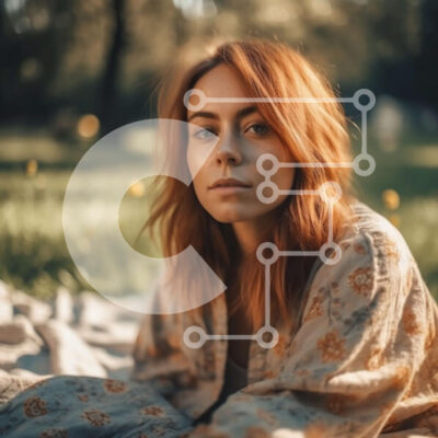 Intra Συλλεκτικό Ξύλινο Παζλ Plywood 4mm - Όμορφη εικόνα μιας νεαρής γυναίκας που απολαμβάνει μια ηλιόλουστη μέρα στο πάρκο Σε Ξύλινο Κουτί - Διαστάσεις Puzzle: 10x10 cm – 25 κομμάτια - Image 1