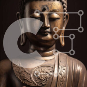 Intra Συλλεκτικό Ξύλινο Παζλ Plywood  4mm - Γαλήνιο άγαλμα του Βούδα με τα χέρια να ακουμπούν στα γόνατα Σε Ξύλινο Κουτί - Διαστάσεις Puzzle: 10x10 cm – 25 κομμάτια