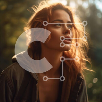 Intra Συλλεκτικό Ξύλινο Παζλ Plywood  4mm - Εκπληκτική φωτογραφία μιας γυναίκας σε ένα δάσος που περιβάλλεται από δέντρα και φτέρες Σε Ξύλινο Κουτί - Διαστάσεις: 10x10 cm – 25 κομμάτια - Image 1