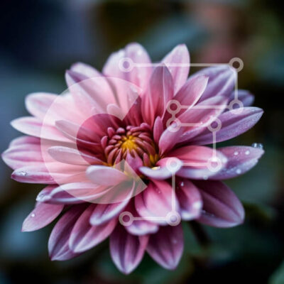 Intra Συλλεκτικό Ξύλινο Παζλ Plywood  4mm - Όμορφη εικόνα ενός ροζ λουλουδιού με σταγονίδια νερού Σε Ξύλινο Κουτί - Διαστάσεις: 10x10 cm – 25 κομμάτια - Image 1