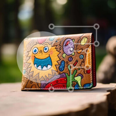 Intra Συλλεκτικό Ξύλινο Παζλ Plywood  4mm - Πολύχρωμο «Sunny» πορτοφόλι ζωγραφισμένο στο χέρι σε κούτσουρο δέντρου Σε Ξύλινο Κουτί - Διαστάσεις: 10x10 cm – 25 κομμάτια - Image 1