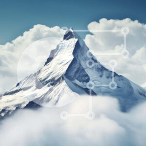 Intra Συλλεκτικό Ξύλινο Παζλ Plywood  4mm - Χιονισμένο βουνό με σύννεφα Σε Ξύλινο Κουτί - Διαστάσεις: 10x10 cm – 25 κομμάτια