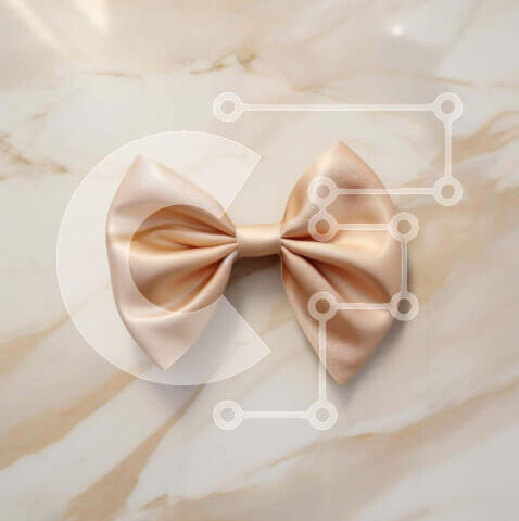 Intra Συλλεκτικό Ξύλινο Παζλ Plywood 4mm - Μπεζ σατέν παπιγιόν σε κομψή μαρμάρινη επιφάνεια Σε Ξύλινο Κουτί - Διαστάσεις Puzzle: 10x10 cm – 25 κομμάτια - Image 1