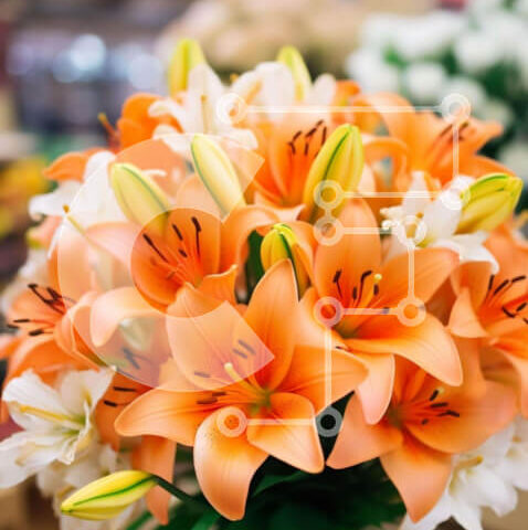 Intra Συλλεκτικό Ξύλινο Παζλ Plywood  4mm - Βάζο με λουλούδια με πορτοκαλί και λευκά άνθη Σε Ξύλινο Κουτί - Διαστάσεις: 10x10 cm – 25 κομμάτια - Image 1