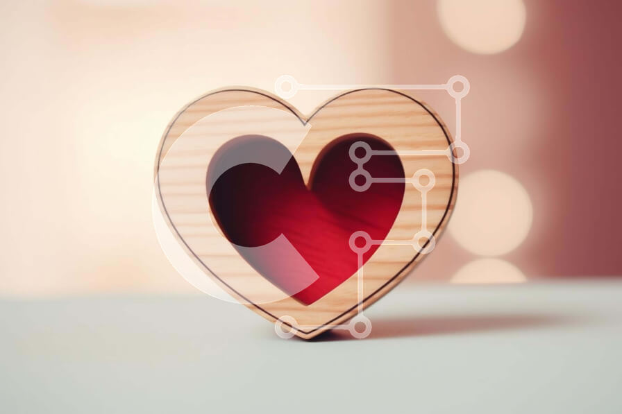 Intra Συλλεκτικό Ξύλινο Παζλ Plywood  4mm - Ξύλινο στολίδι σε σχήμα καρδιάς για την ημέρα του Αγίου Βαλεντίνου Σε Ξύλινο Κουτί - Διαστάσεις: 10x10 cm – 25 κομμάτια