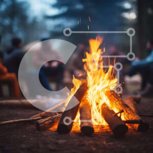Intra Συλλεκτικό Ξύλινο Παζλ Plywood  4mm - Campfire in the Woods with People Σε Ξύλινο Κουτί - Διαστάσεις: 10x10 cm – 25 κομμάτια