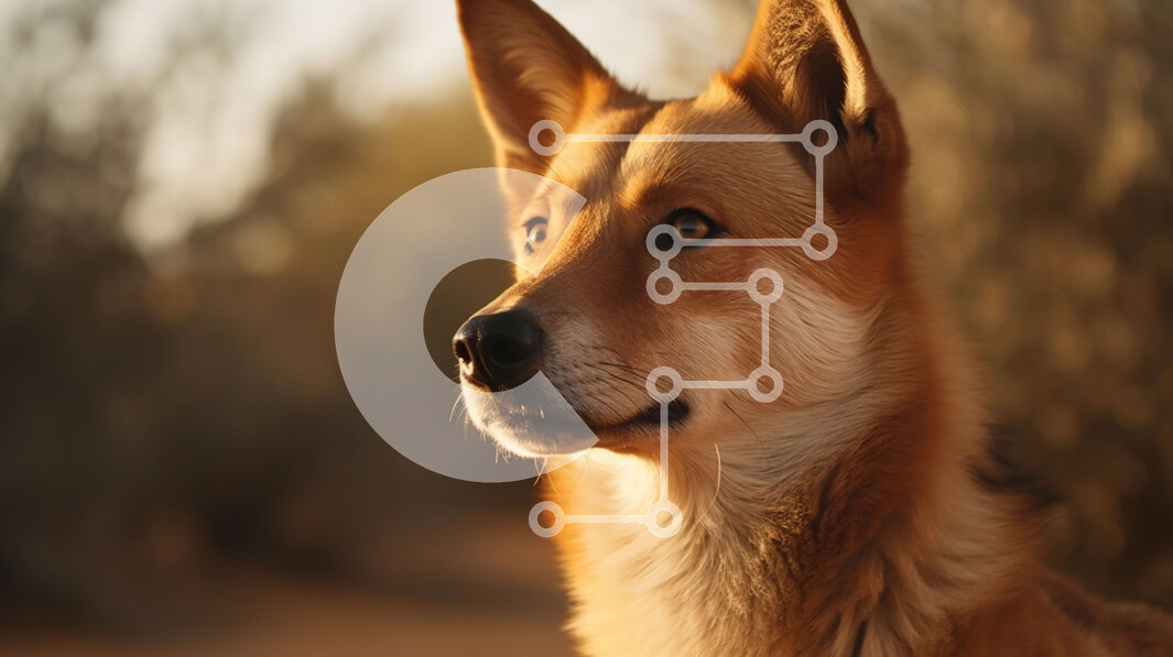 Intra Συλλεκτικό Ξύλινο Παζλ Plywood  4mm - Κοντινό πλάνο του προσώπου ενός καφέ σκύλου Σε Ξύλινο Κουτί - Διαστάσεις: 10x10 cm – 25 κομμάτια